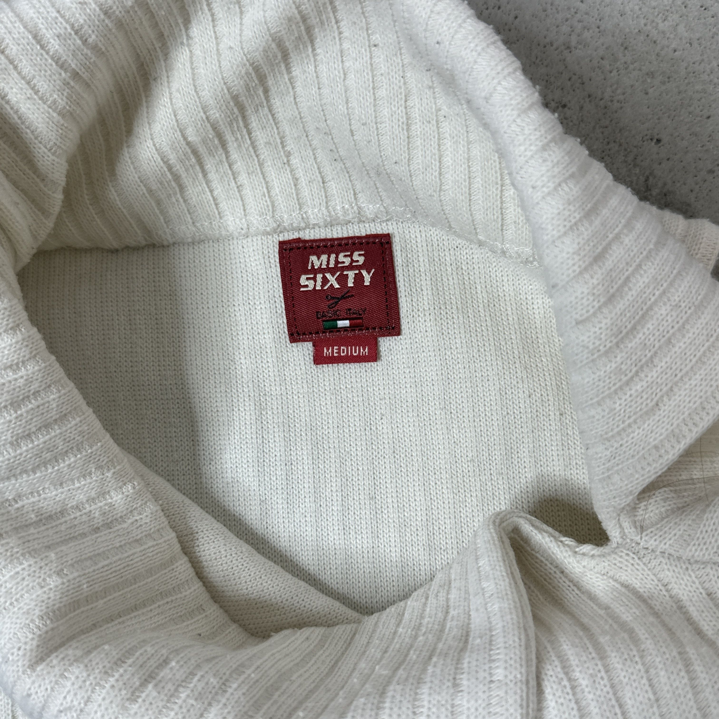 Miss Sixty × Vintage Miss Sixty Y2K Asymmetric Collar Sweater Size M / US 6-8 / IT 42-44 - 3 Thumbnail