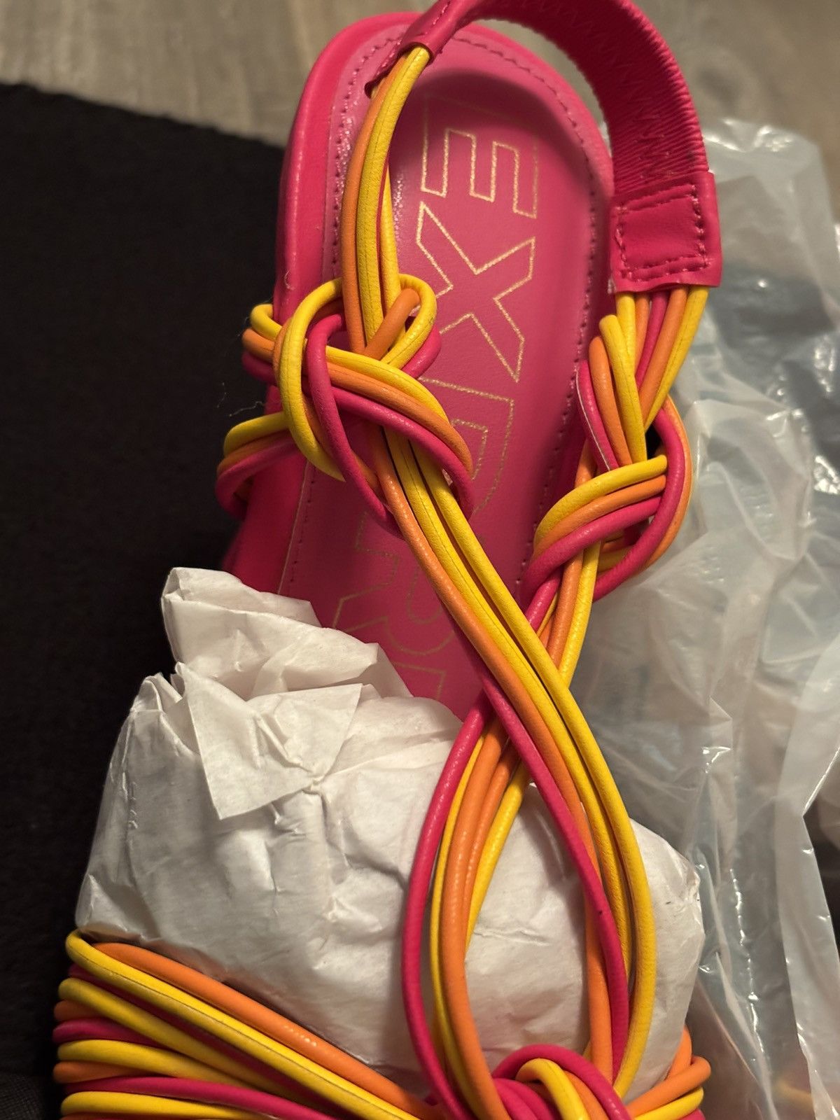 Express Woven Multi Strap Heeled Sandals- EXPRESS BRAND- Size 8W Size US 8 / IT 38 - 7 Thumbnail