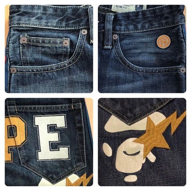 Bape BAPE LOGO embroidered slim fit denim pants APE ★size S Size US 30 / EU 46 - 8 Thumbnail