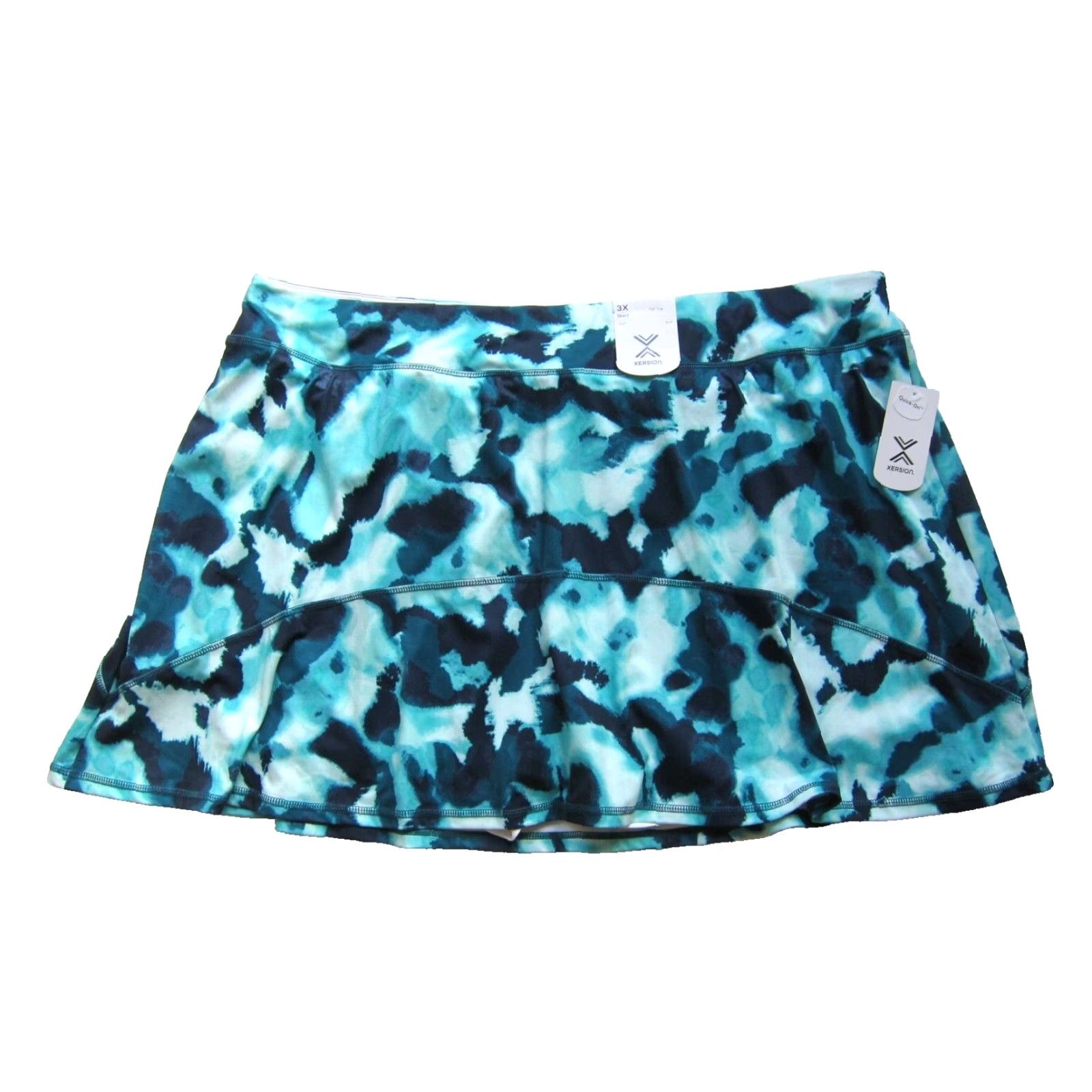Vintage NWT Xersion Skirt 3X Tie Dye High Rise Short Quick Dry Green Womens Size 40" / US 18 - 2 Thumbnail