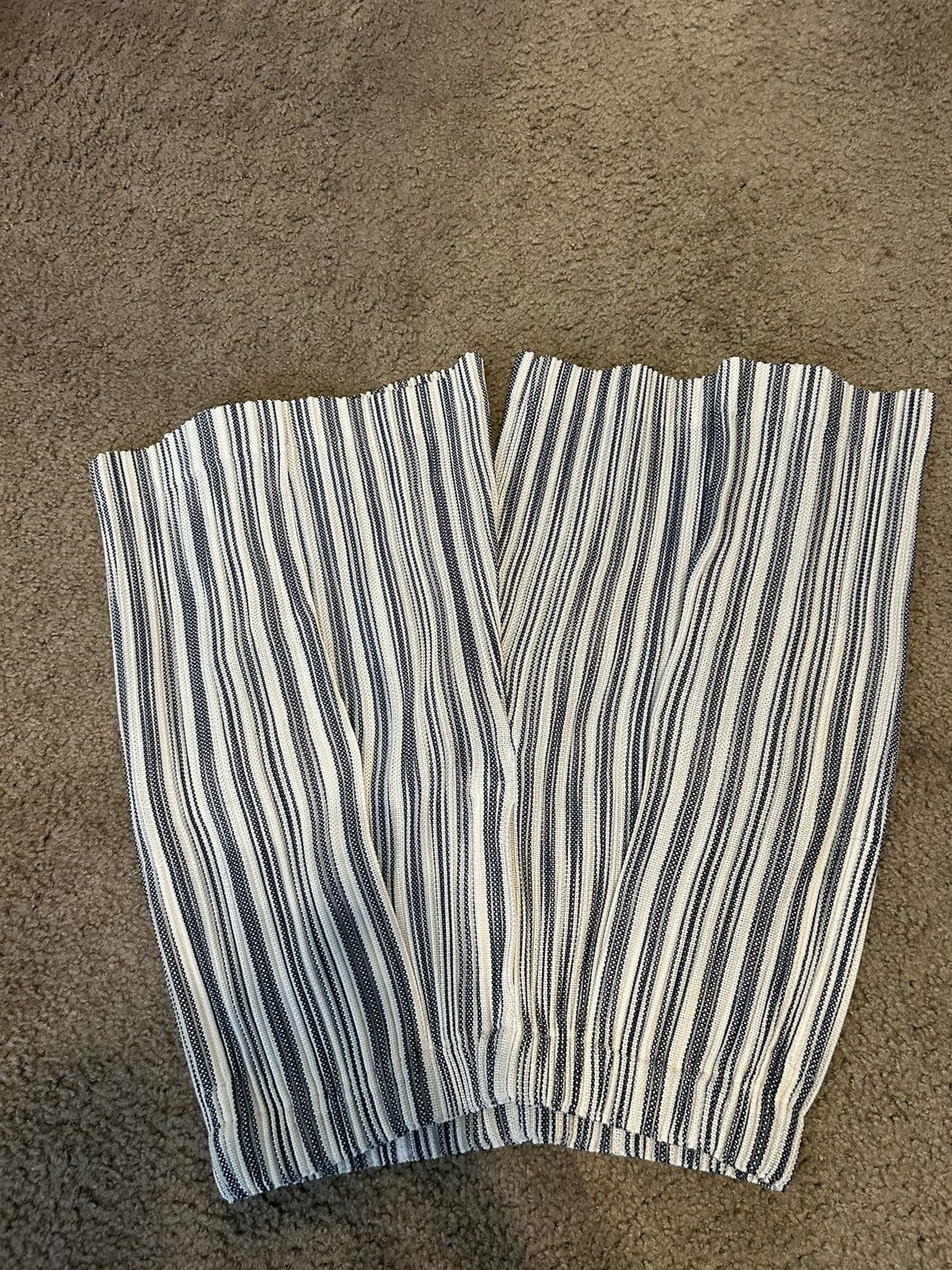 image of Homme Plisse Issey Miyake Homme Plisse Striped Shorts Thick in White, Men's (Size 32)