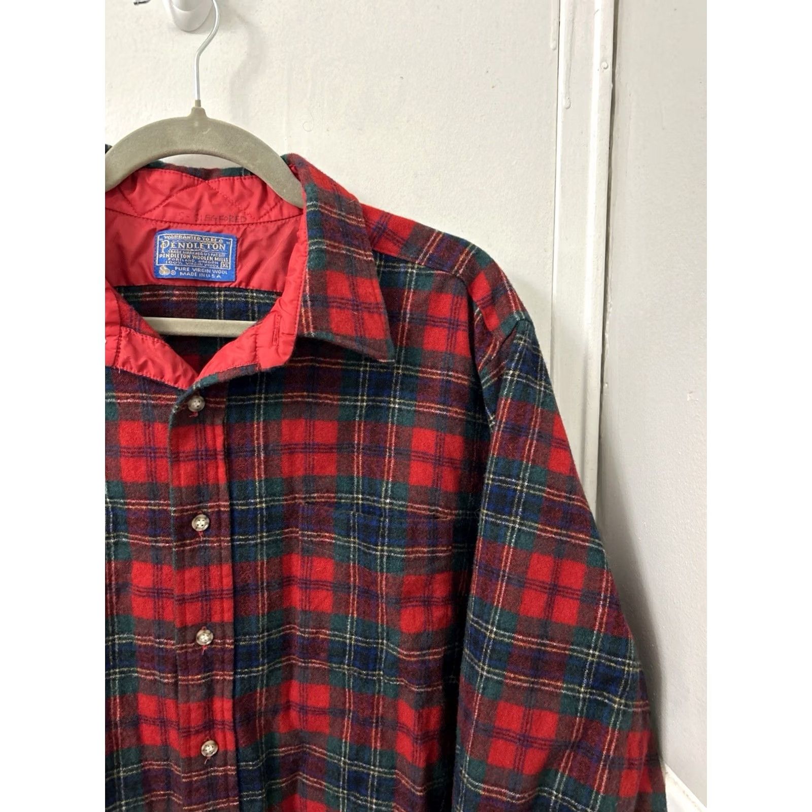 Pendleton VINTAGE Pendleton Shirt Mens XL Red Made In USA Mac Lean Tartan Flannel Plaid Size US XL / EU 56 / 4 - 2 Thumbnail