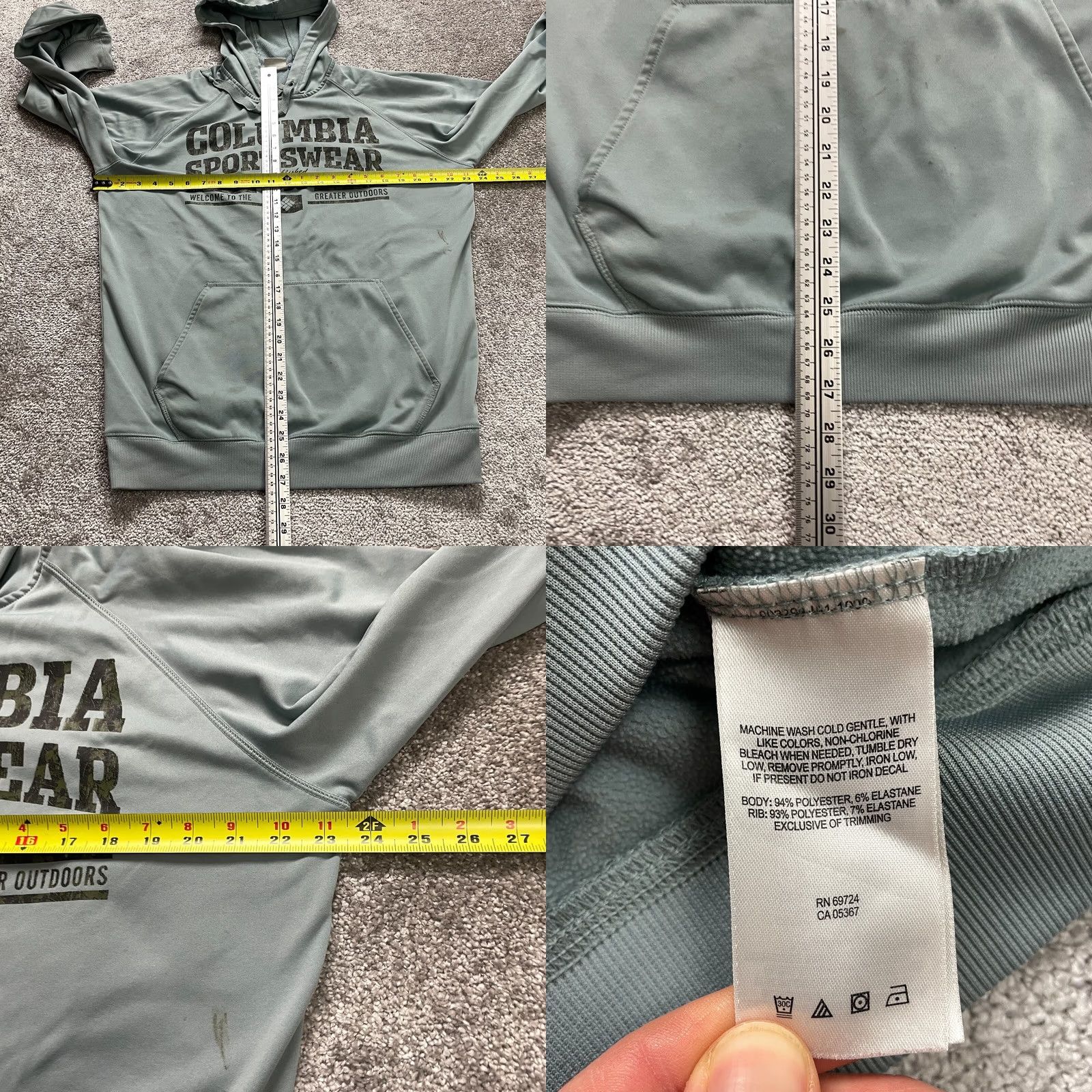 Vintage Columbia Hoodie Mens Medium Blue Pullover Logo Pocket Sweatshirt Sweatshirt Pullover Hooded Knit Cotton Regular Size US M / EU 48-50 / 2 - 8 Thumbnail