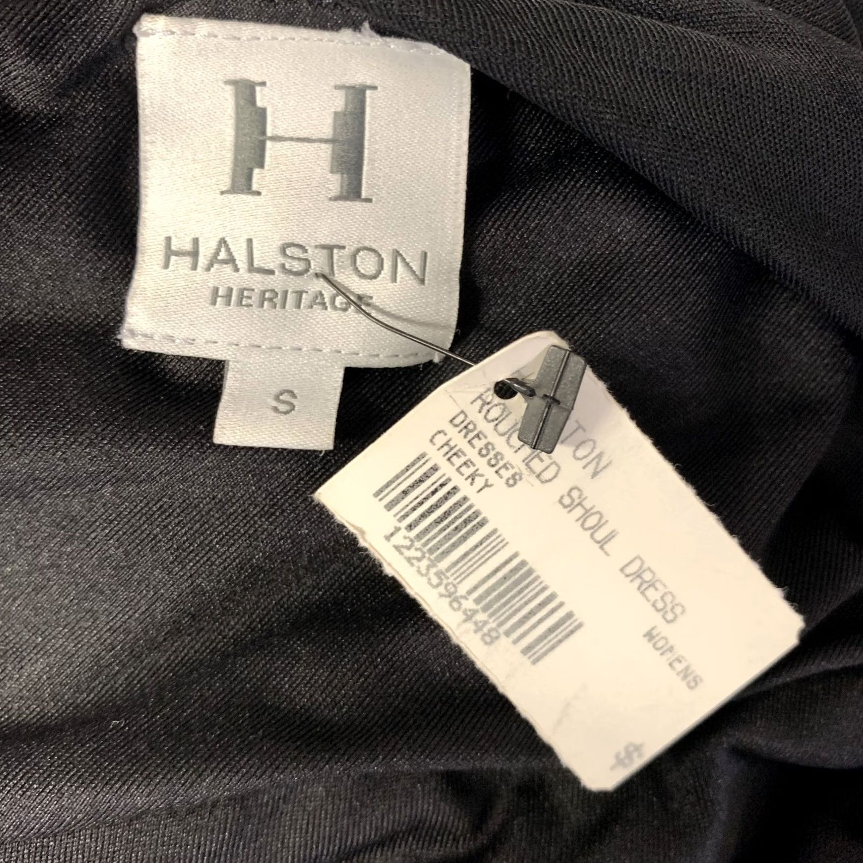 Halston HALSTON HERITAGE One Shoulder Cocktail Dress S Black Acetate Blend Draped Women Size S / US 4 / IT 40 - 5 Thumbnail