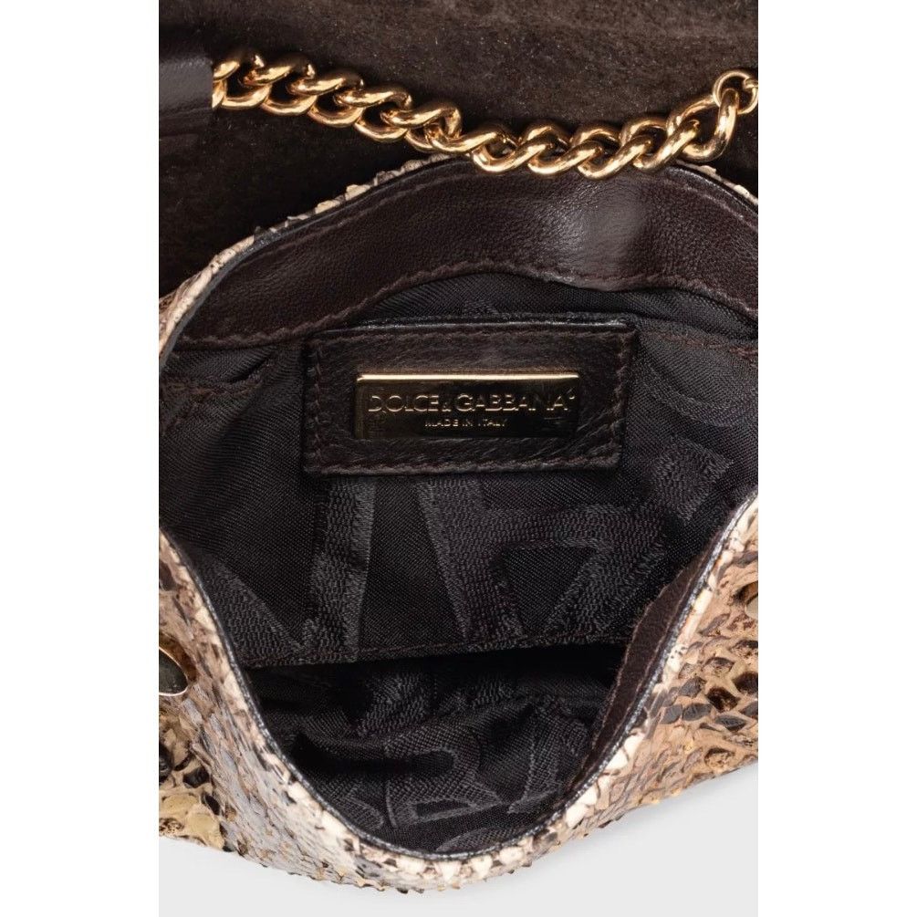 Dolce & Gabbana Dolce & Gabbana Brown Python Leather Crossbody Bag Size ONE SIZE - 6 Thumbnail
