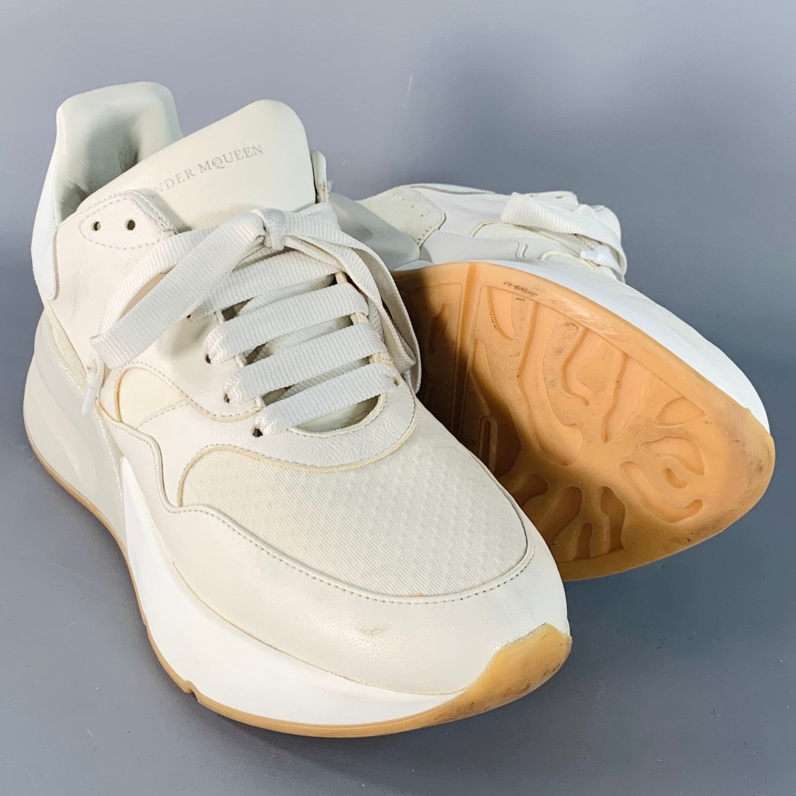 Alexander McQueen 8 White Ivory Rubber Sole Lace-Up Chunky Sneakers Size US 8 / EU 41 - 5 Thumbnail