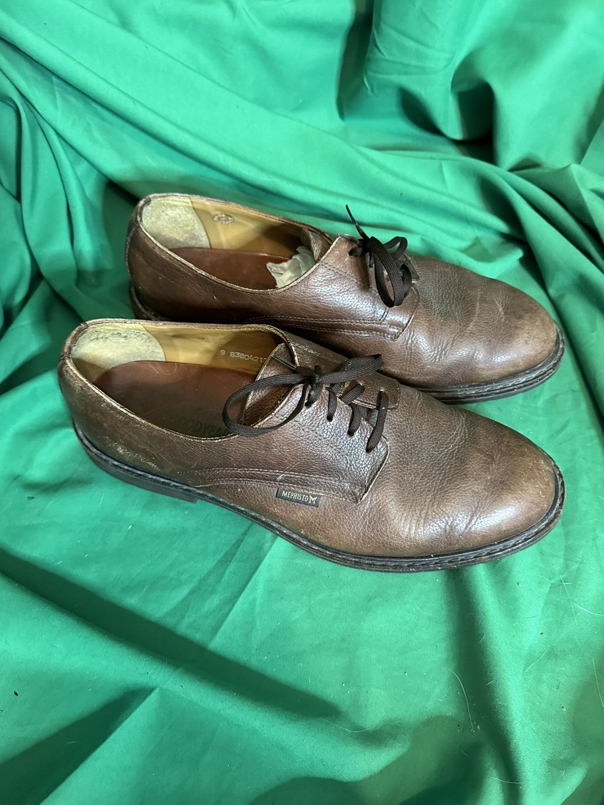 Mephisto × Vintage Pebbled leather Goodyear welt derby shoes Size US 11.5 / EU 44-45 - 2 Thumbnail