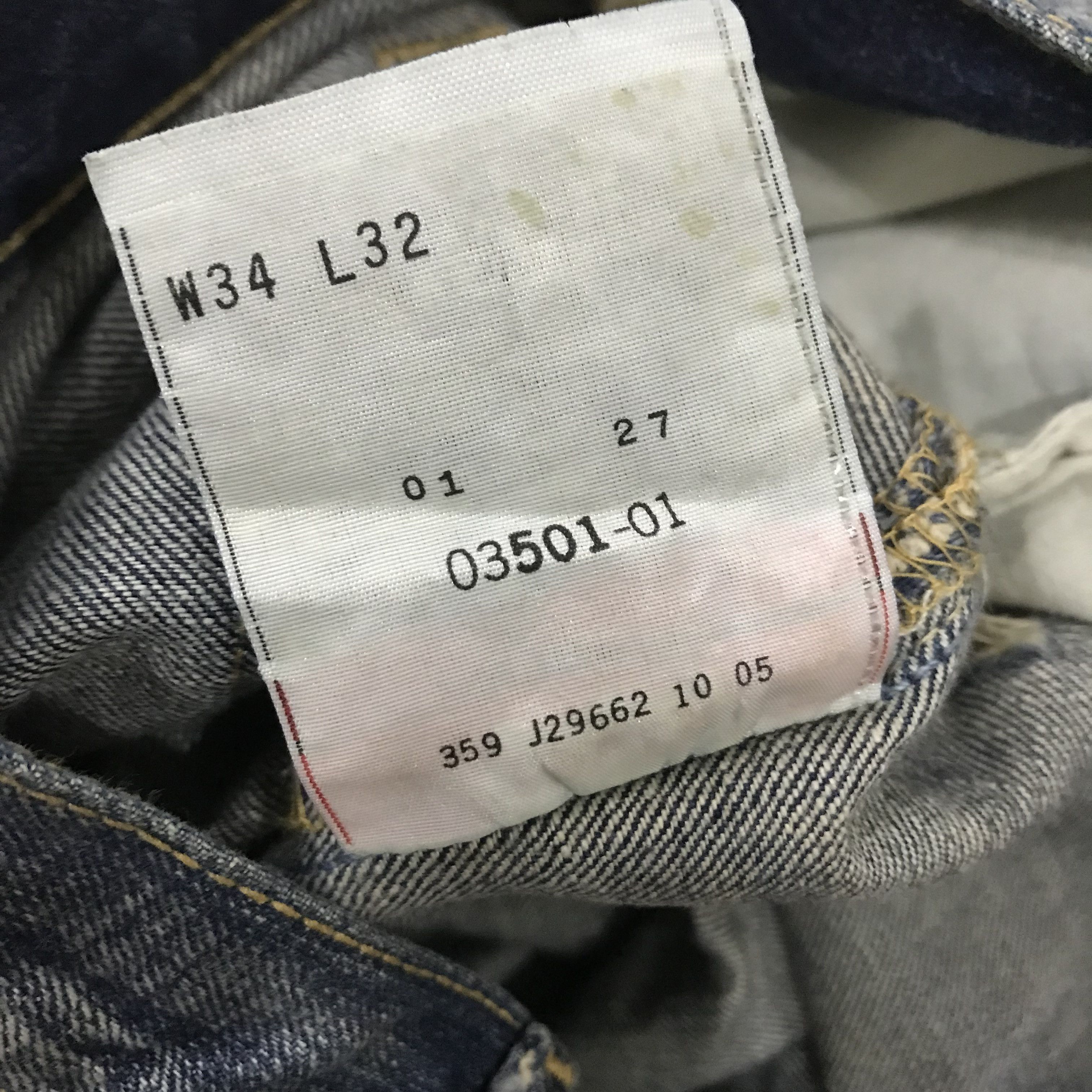 Levi's Vintage 90s Levi's 501 Distressed Faded Blue Stone Washed Size US 34 / EU 50 - 15 Thumbnail