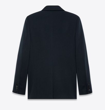 Saint Laurent Paris o1b1hav111025 Tuxedo Jacket in Grain de Poudre in Black Size US XS / EU 42 / 0 - 2 Thumbnail