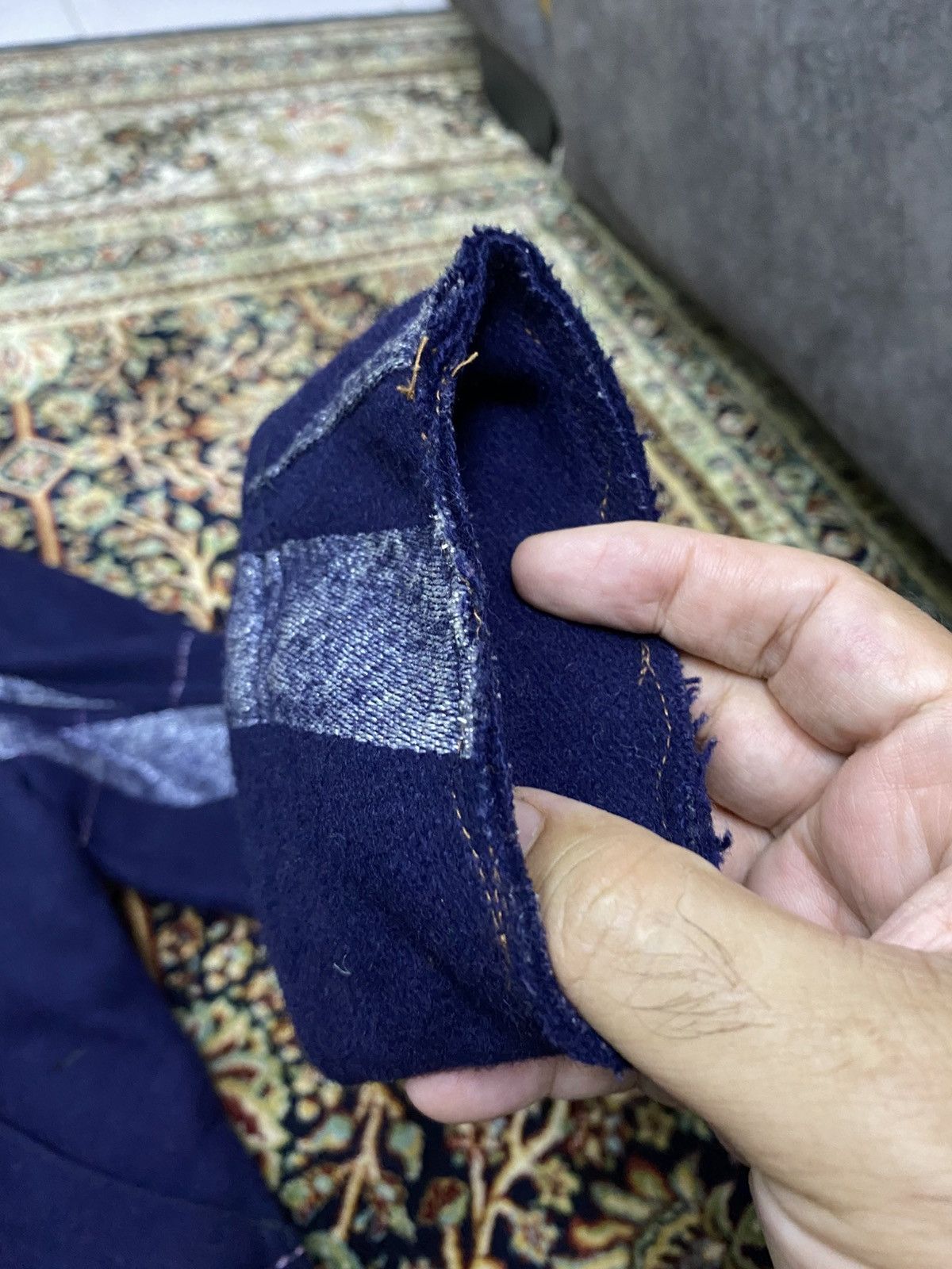 Blue Blue Japan × Indigo × Kapital Blue Blue Raw Seams Salvedge Wool Biker Jacket Size US XS / EU 42 / 0 - 7 Thumbnail