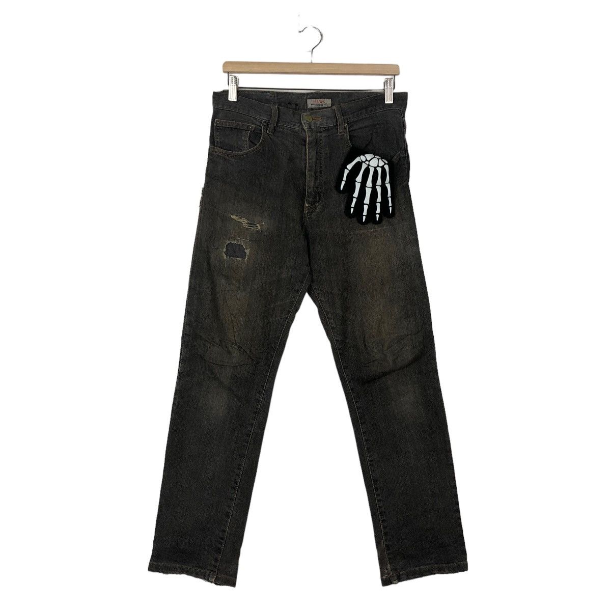 Japanese Brand VINTAGE PUNK JEANS DISTRESSE DESIGN HANES INSPIRE UNDERCOVER Size US 30 / EU 46 - 1 Thumbnail