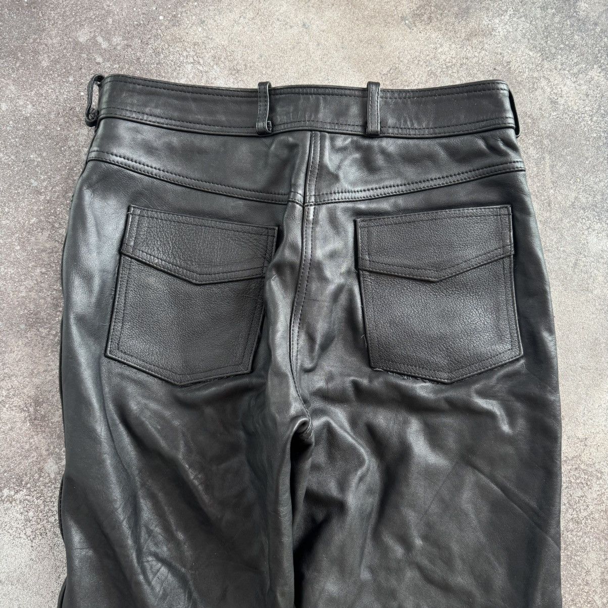Japanese Brand Vintage Moto Racing Black Leather Pants Size US 30 / EU 46 - 10 Thumbnail