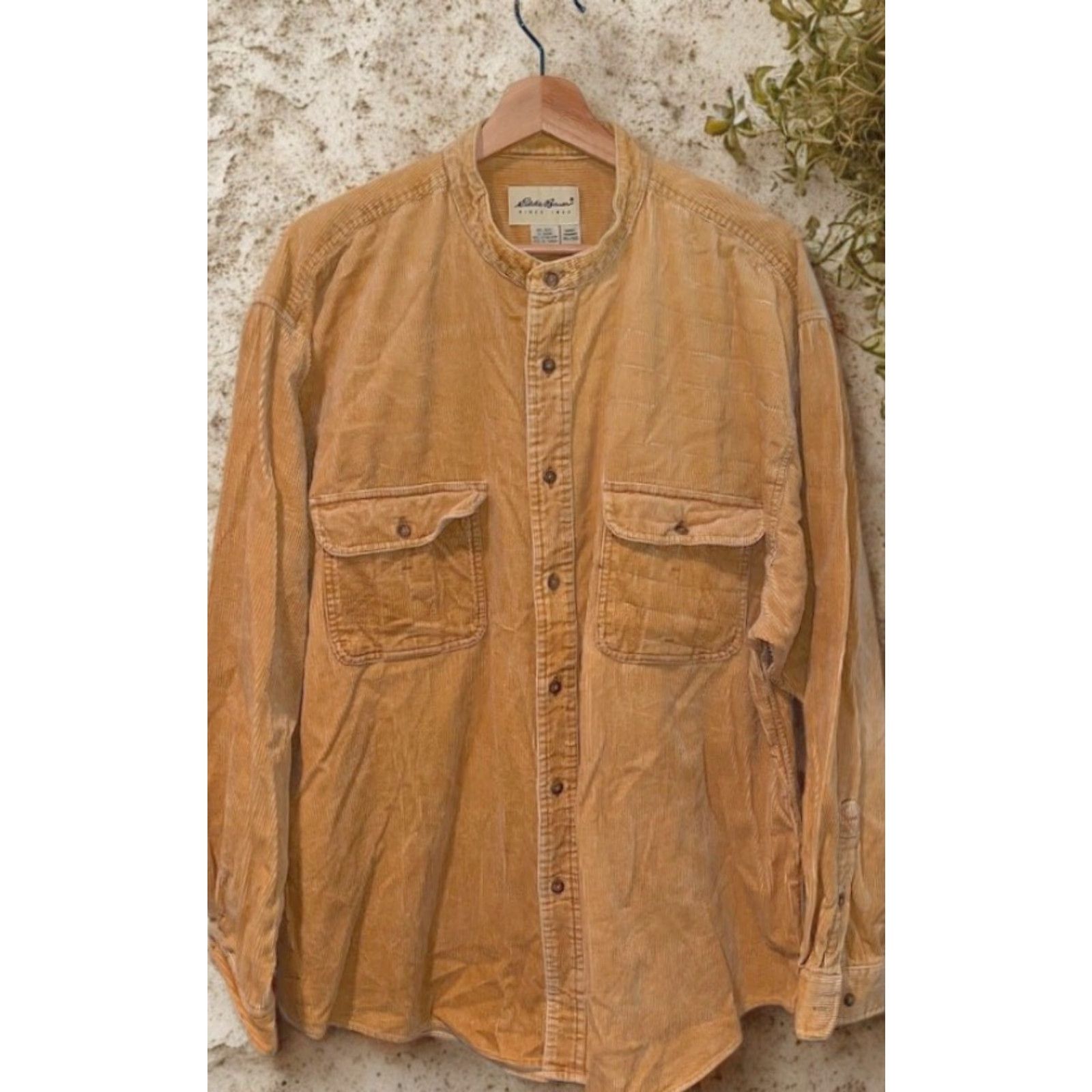 Eddie Bauer VINTAGE Eddie Bauer Band Collar Corduroy Shirt Mens XL Mustard Yellow EUC Size US L / EU 52-54 / 3 - 6 Thumbnail