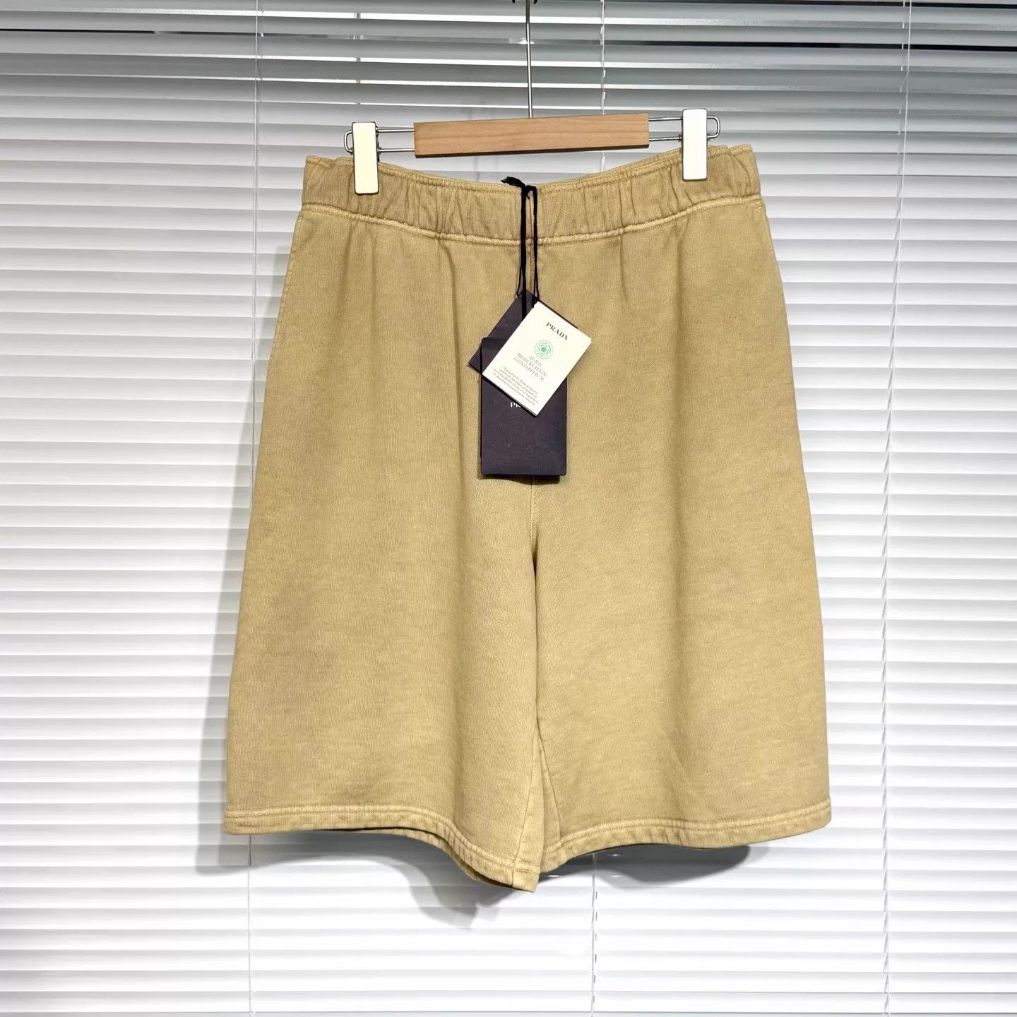 Prada Men's Prada Khaki Washed Short M New with Tags Triangle Logo Size US 32 / EU 48 - 1 Thumbnail