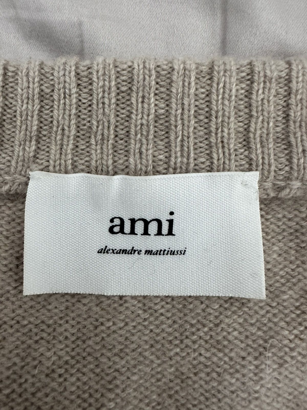 AMI AMI Paris Wool Cardigan Beige Size M Made in Italy Size M / US 6-8 / IT 42-44 - 4 Thumbnail