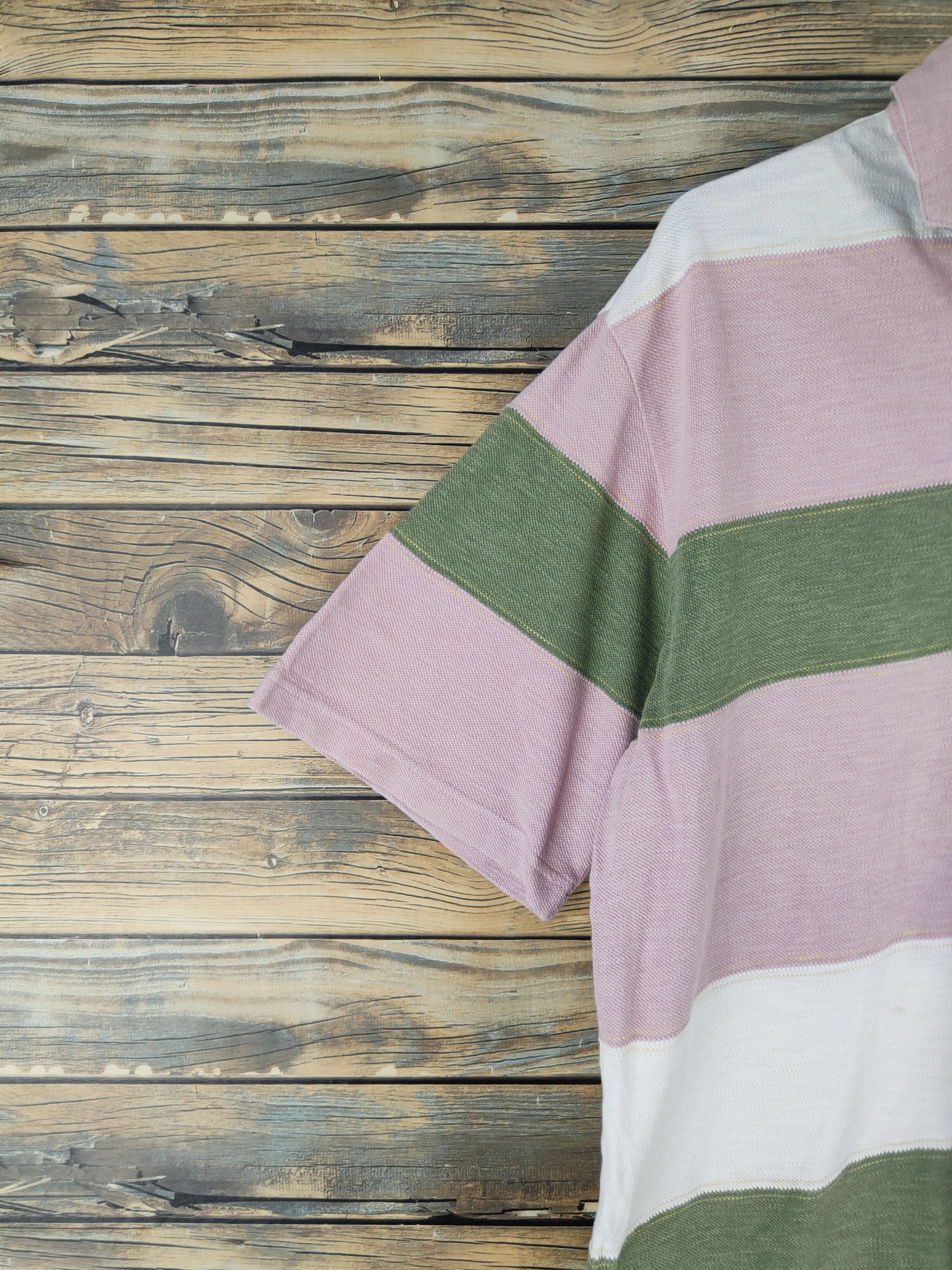 Vintage DL Crocodile Pink Green Stripe Polos #2744 Size US L / EU 52-54 / 3 - 4 Thumbnail
