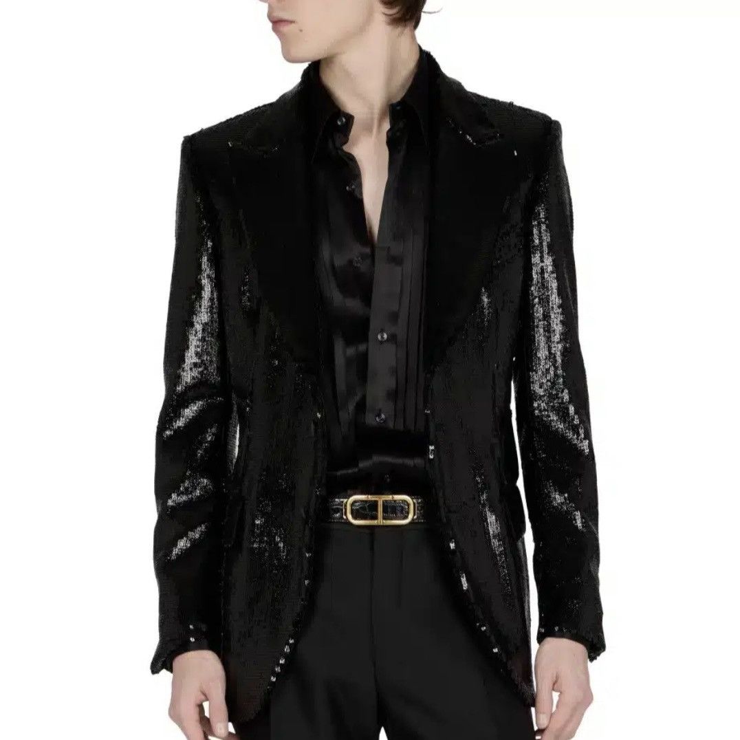 Tom Ford Tom Ford Sequin Embellished Blazer Size US L / EU 52-54 / 3 - 1 Thumbnail