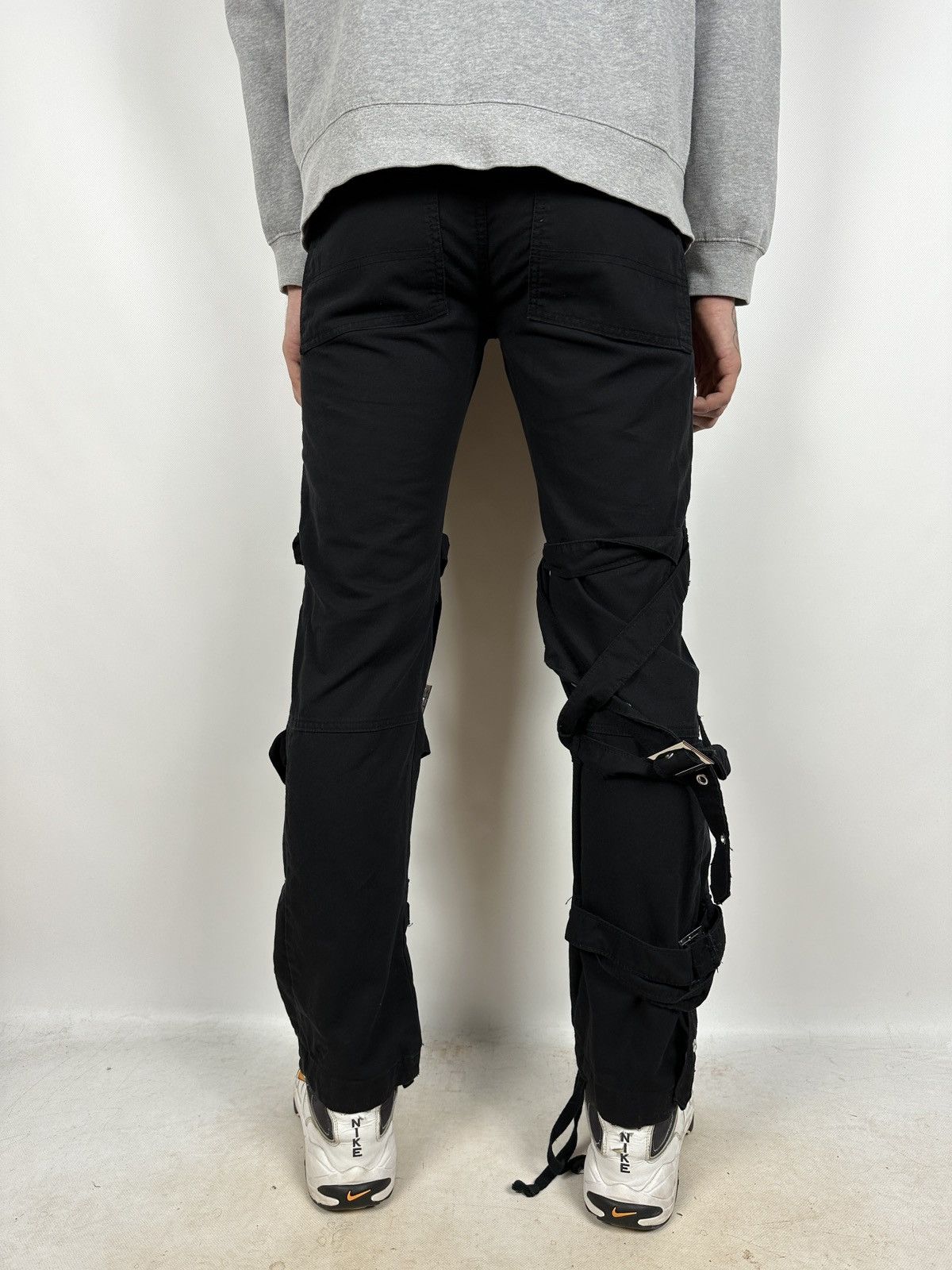 Japanese Brand Vintage Gothicana By EMP Punk Bondage Black Cargo Pants Size US 30 / EU 46 - 5 Thumbnail