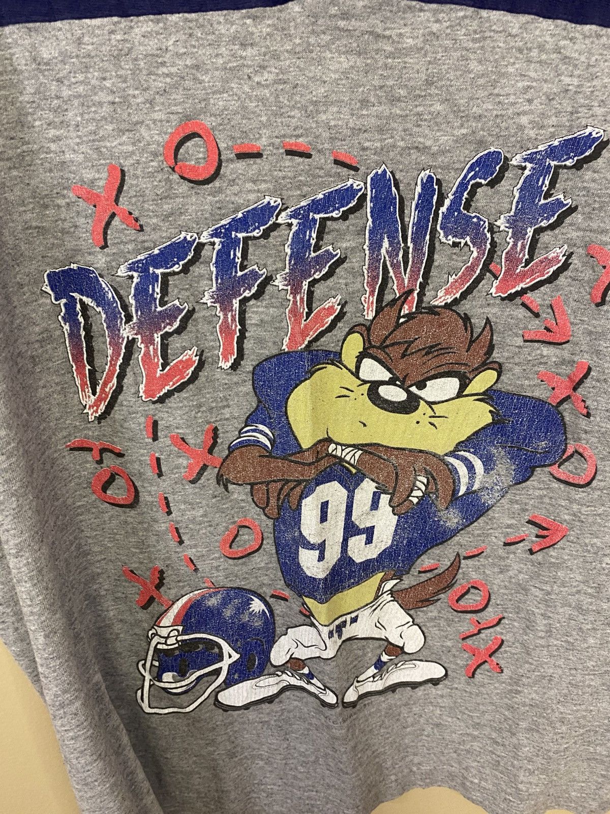 Vintage 1996 Looney Tuned Defense Taz Ringer T-Shirt Size US L / EU 52-54 / 3 - 3 Thumbnail