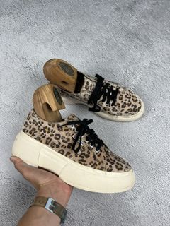 Superga 2287 exclusive leopard hotsell faux pony wedge trainers