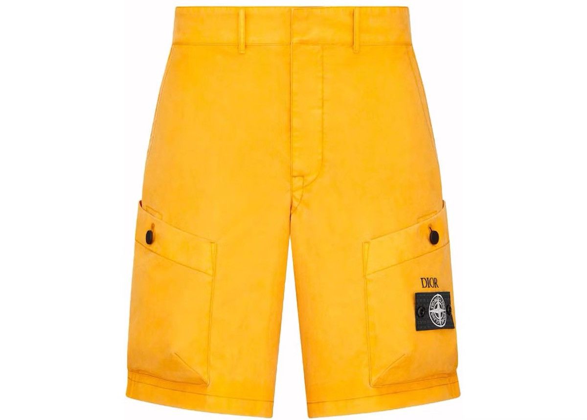 Dior × Stone Island Dior x Stone Island Yellow Bermuda Shorts (IT50/UK33-34) Size US 33 - 1 Thumbnail