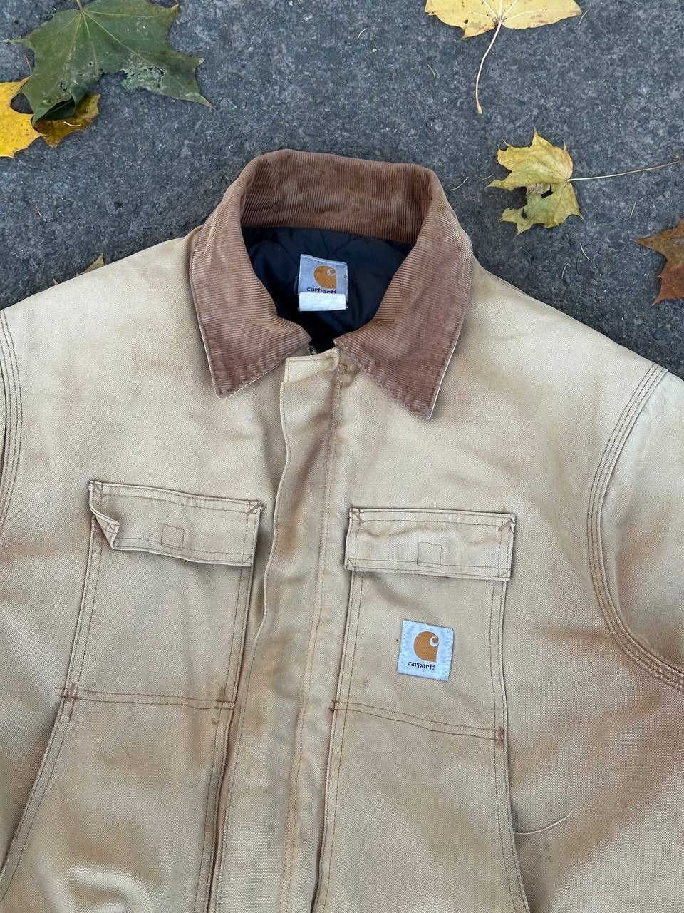 Carhartt 90s Carhartt Work Natural Sun Faded Distressed Detroit Boxy Size US L / EU 52-54 / 3 - 7 Thumbnail