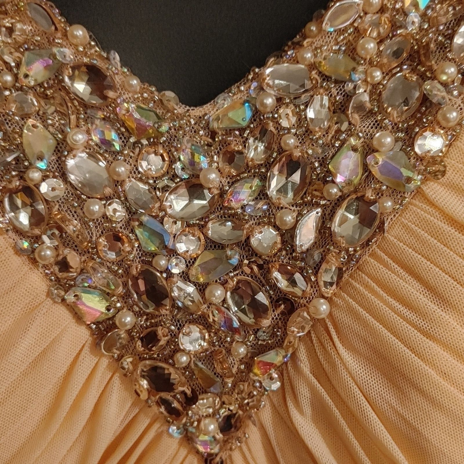 Other V-Neck A-Line Beaded Formal Dress Size XS / US 0-2 / IT 36-38 - 3 Thumbnail