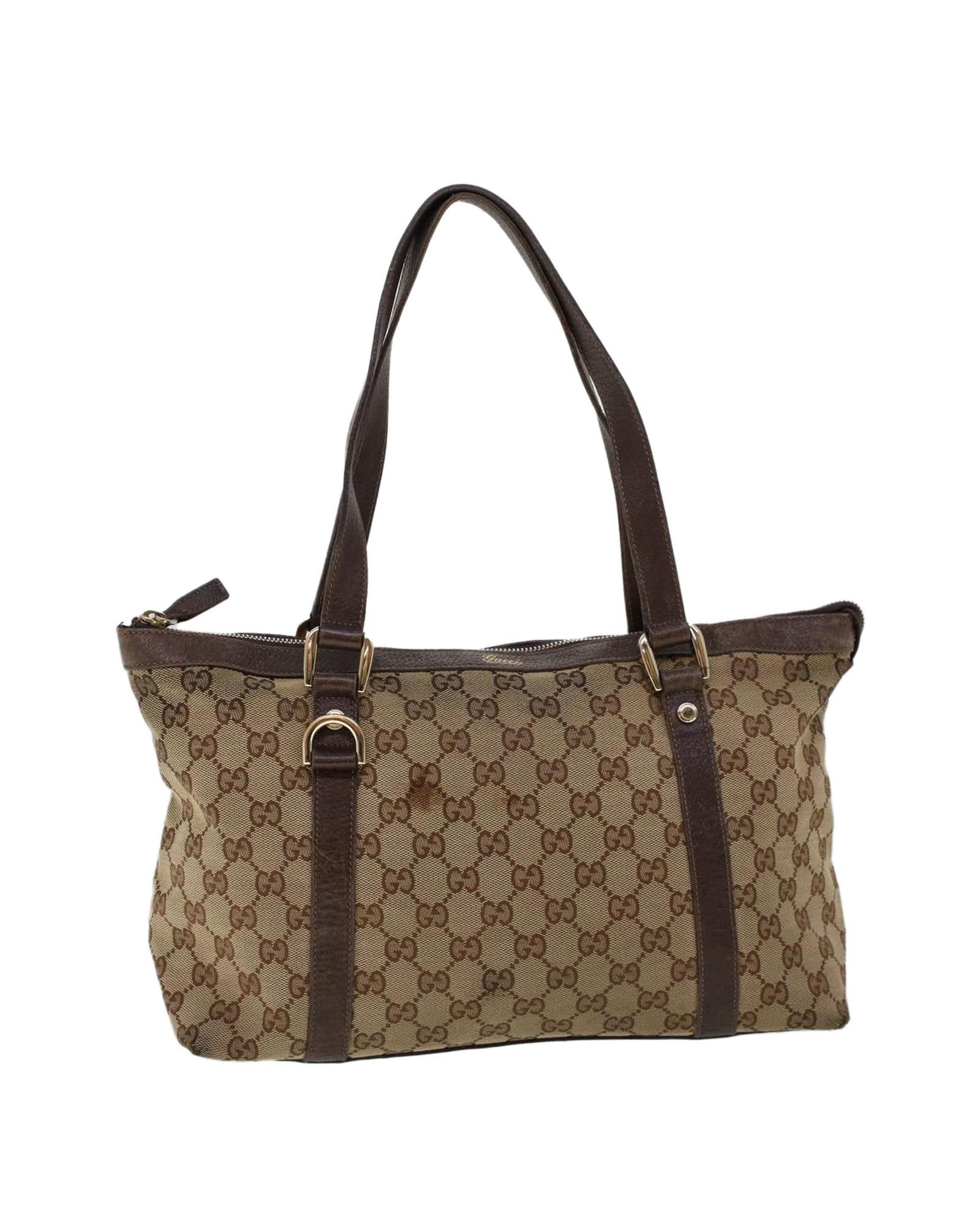 image of Gucci Authentic GG Canvas Tote Bag in Beige, Women's