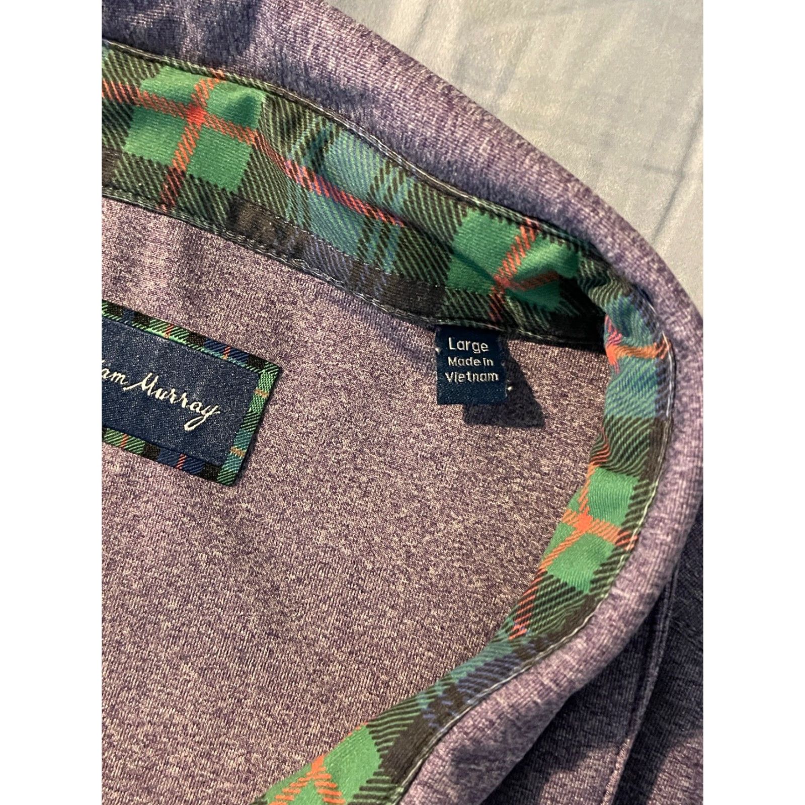 Vintage William Murray Classic Purple Sz L Short Sleeve Plaid Cuff Golf Polo Shirt Mens Size US L / EU 52-54 / 3 - 6 Thumbnail