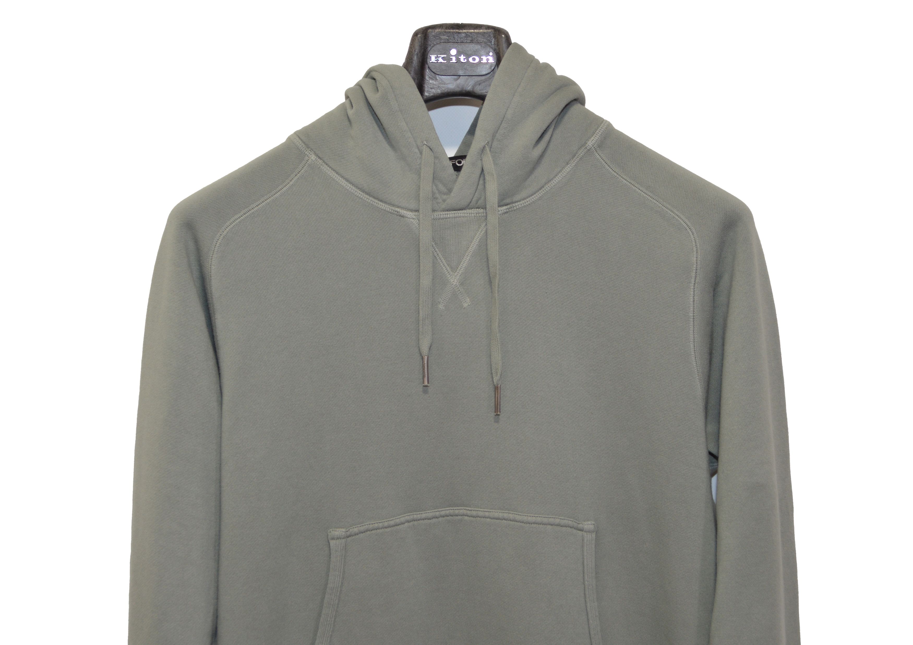 Tom Ford Men's Tom Ford GARMENT DYED HOODIE Sweater 50IT M Gray/Green Size US M / EU 48-50 / 2 - 5 Thumbnail
