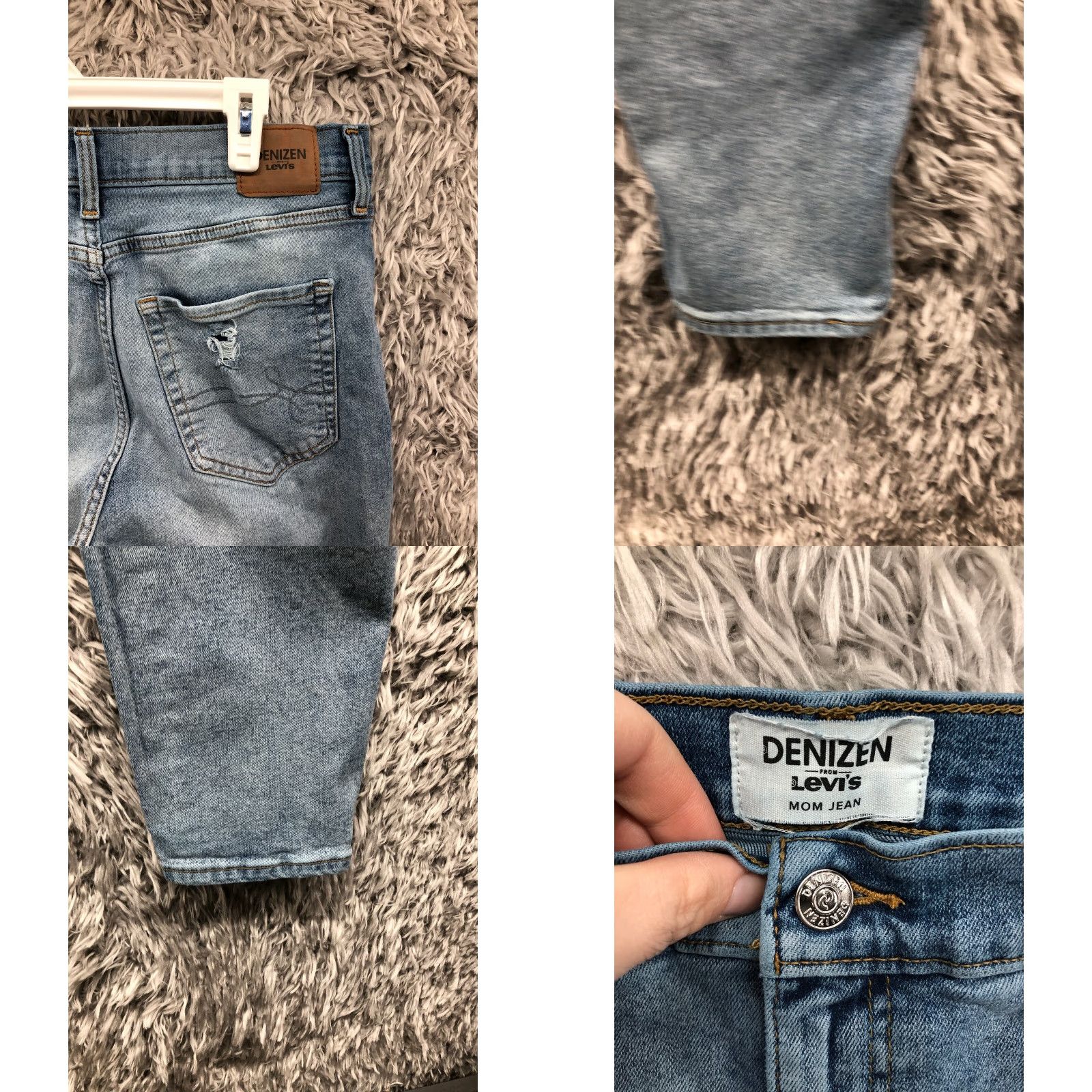 Denizen DENIZEN Jeans Size 11 Juniors Mid Rise Dark Wash Blue Denim Distressed Mother Mom Jean Womens Jeans Regular Fit 30x26 Size 32" / US 10 / IT 46 - 8 Thumbnail