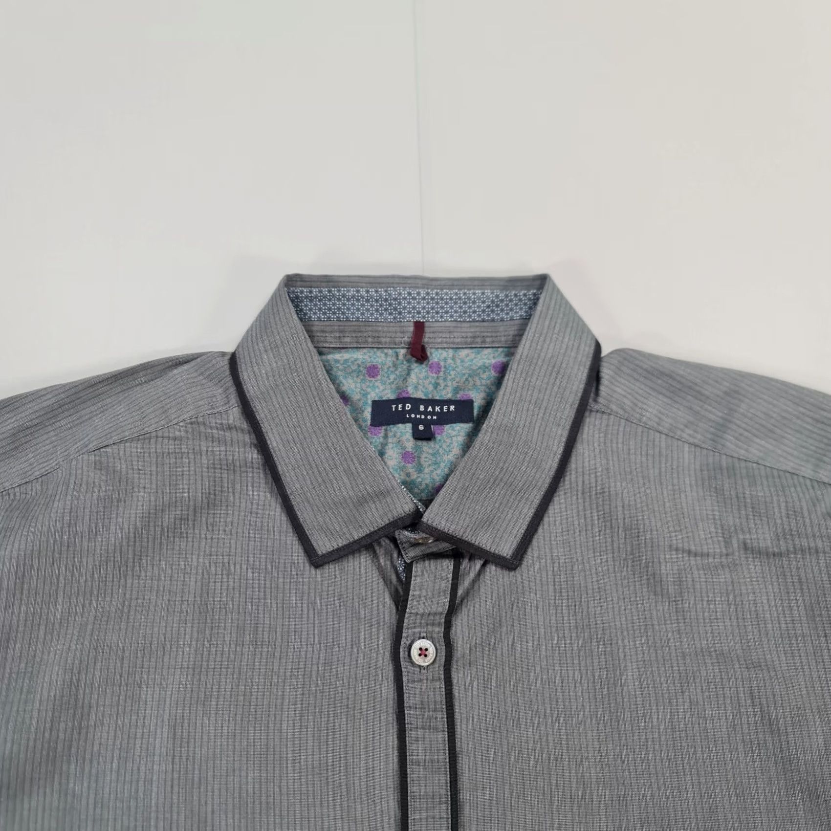Ted Baker Ted Baker Mens Button-Up Shirt Grey 2XL Striped Cotton Lyocell Long Sleeve Collared Button-Up Regular Mens Clothing City Classic Designer Vintage: No Size US XXL / EU 58 / 5 - 3 Thumbnail