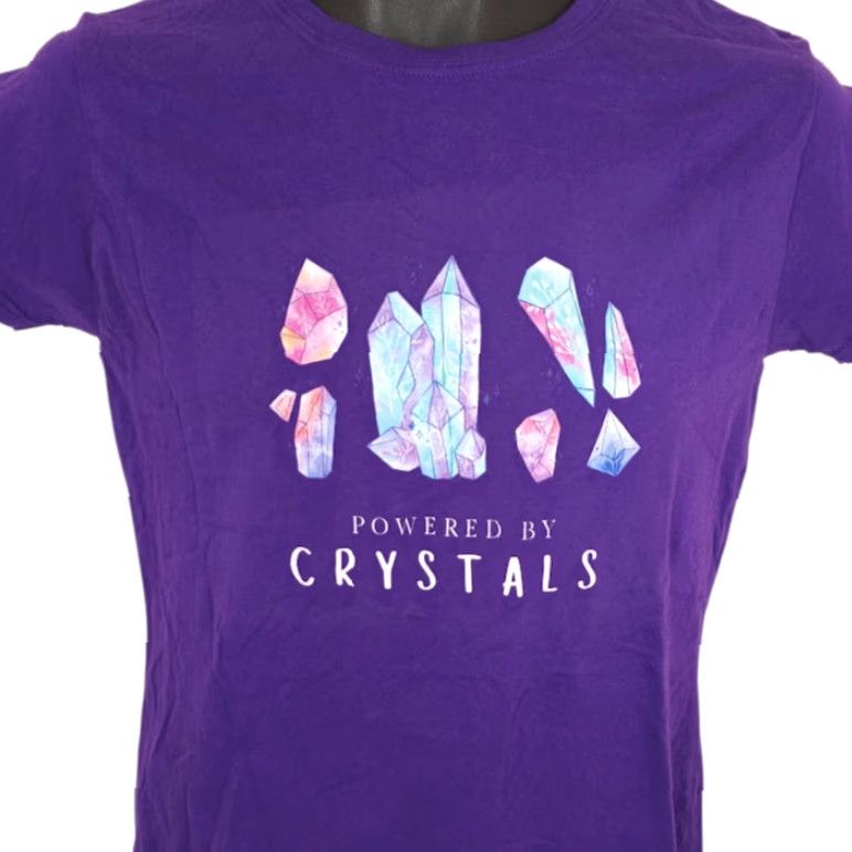 Gildan **Purple Powerd By Crystals T-Shirt Women's Size Small** User: Powered By Crystals T-Shirt Women's Size Small Purple Size S / US 4 / IT 40 - 2 Thumbnail