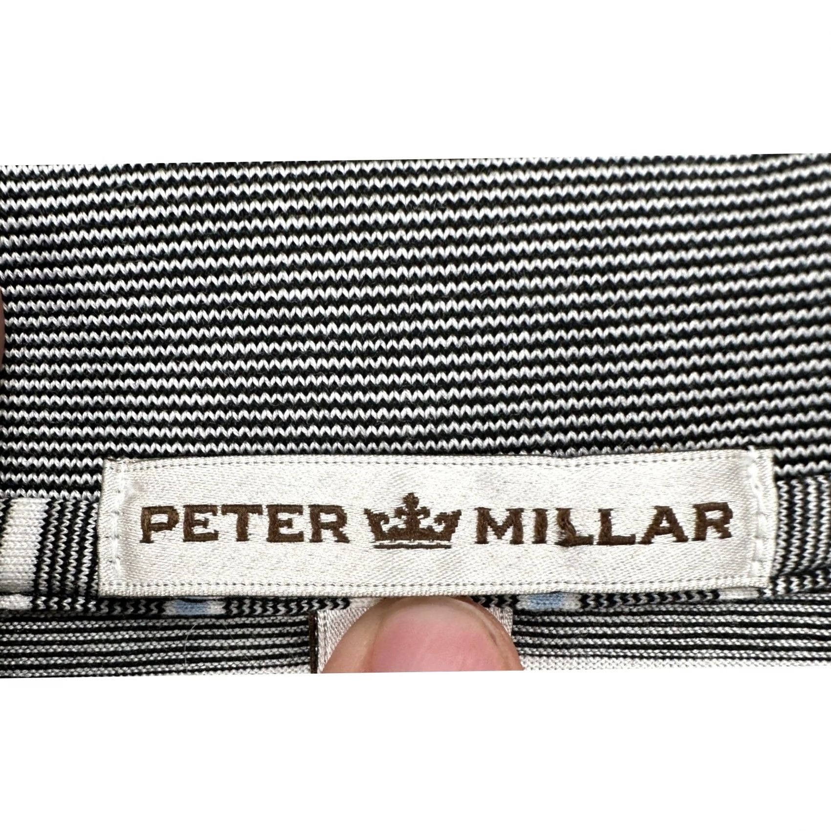 Peter Millar Peter Millar Polo Shirt 2XL Black Striped Short Sleeve Mens Rugby Casual Breathable 100% Cotton Hairlines Stripes Size US XXL / EU 58 / 5 - 5 Thumbnail