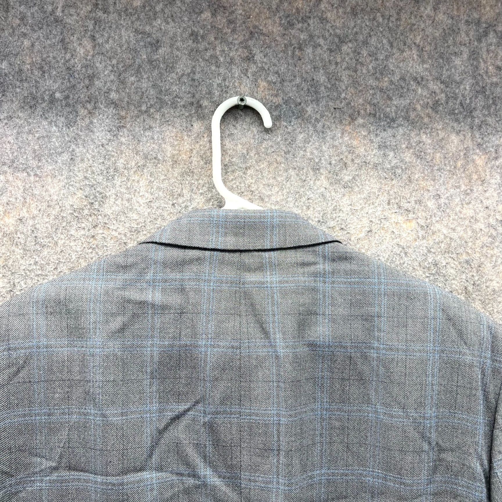 Ralph Lauren VINTAGE? No. Lauren Ralph Lauren Blazer Men 44L Gray Sport Coat Jacket Coat Silk Wool Plaid Size 44R - 2 Thumbnail