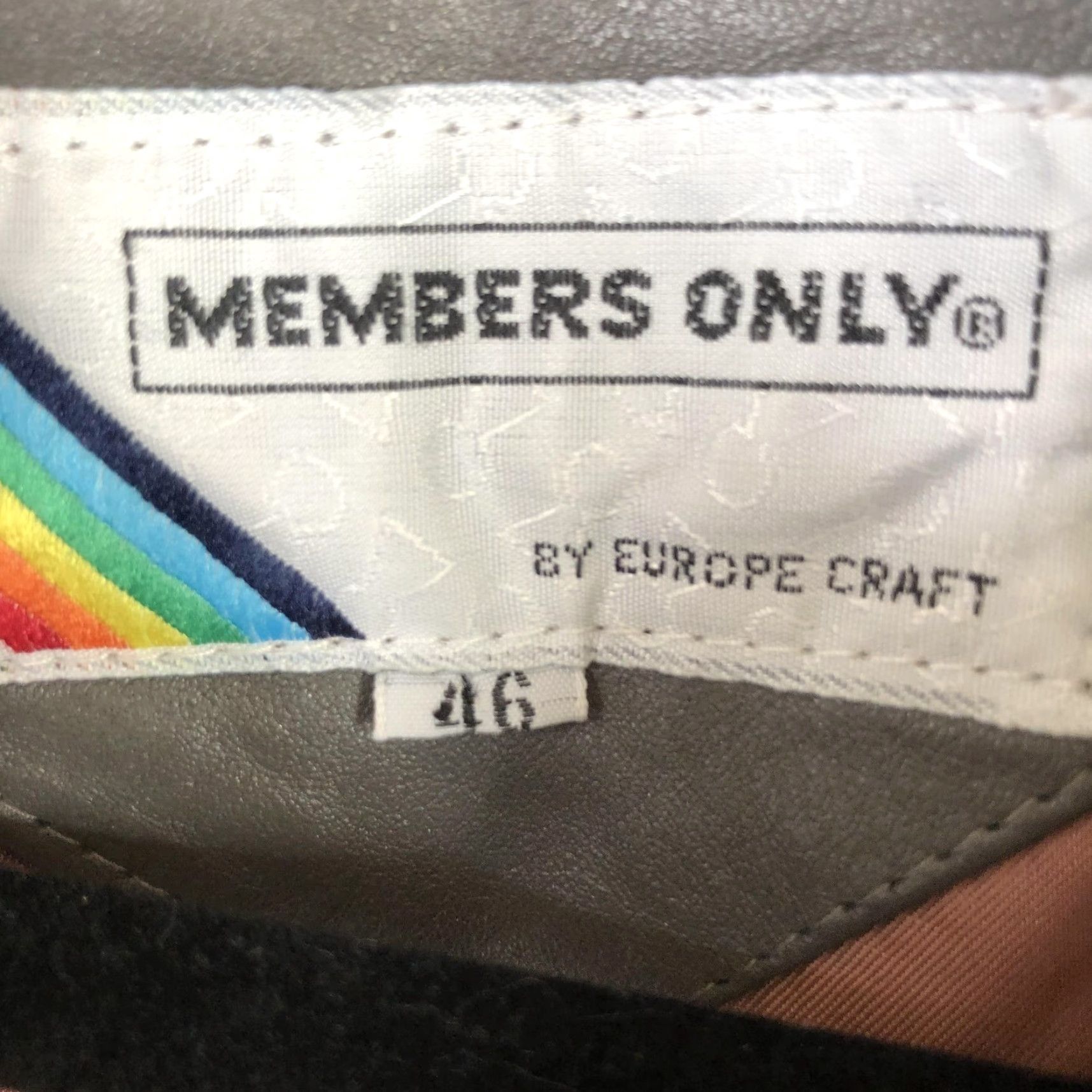 Members Only VINTAGE Members Only Jacket Mens 46 Gray Leather Bomber Moto Epaulets 80s Size US S / EU 44-46 / 1 - 5 Thumbnail