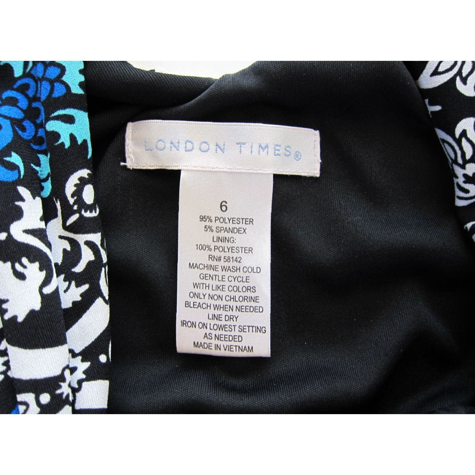 Vintage London Times Dress Cap Sleeve Sheath Floral Paisley Ruched Black 6 Womens Vintage? Size M / US 6-8 / IT 42-44 - 4 Thumbnail
