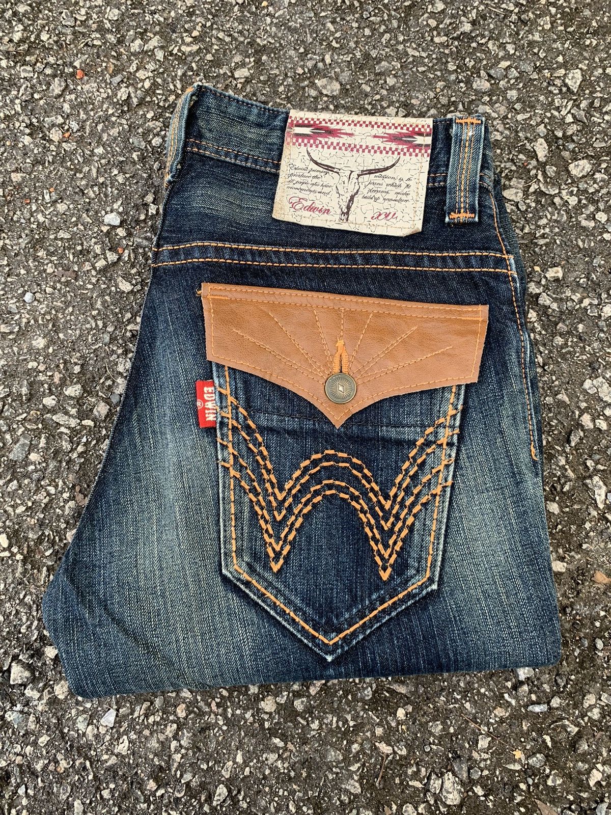 Edwin FLARE💥 EDWIN NAVAJO HIPPIES STYLE RUSTY DISTRESSED DENIM Size US 32 / EU 48 - 9 Thumbnail