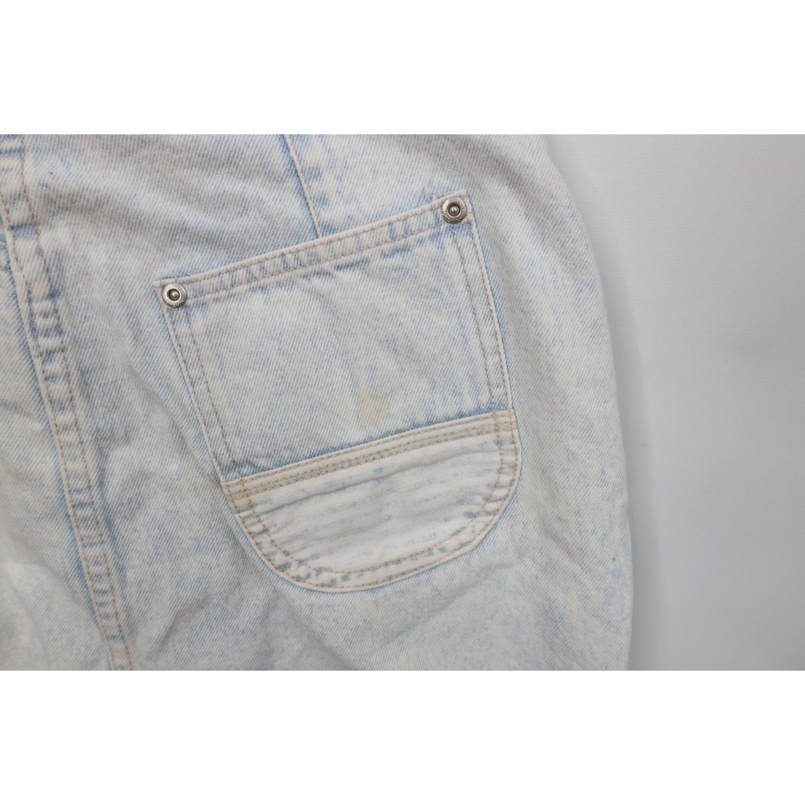 Vintage Vintage 90s Streetwear Faded Acid Wash Denim Jean Skirt Size 28" / US 6 / IT 42 - 14 Thumbnail