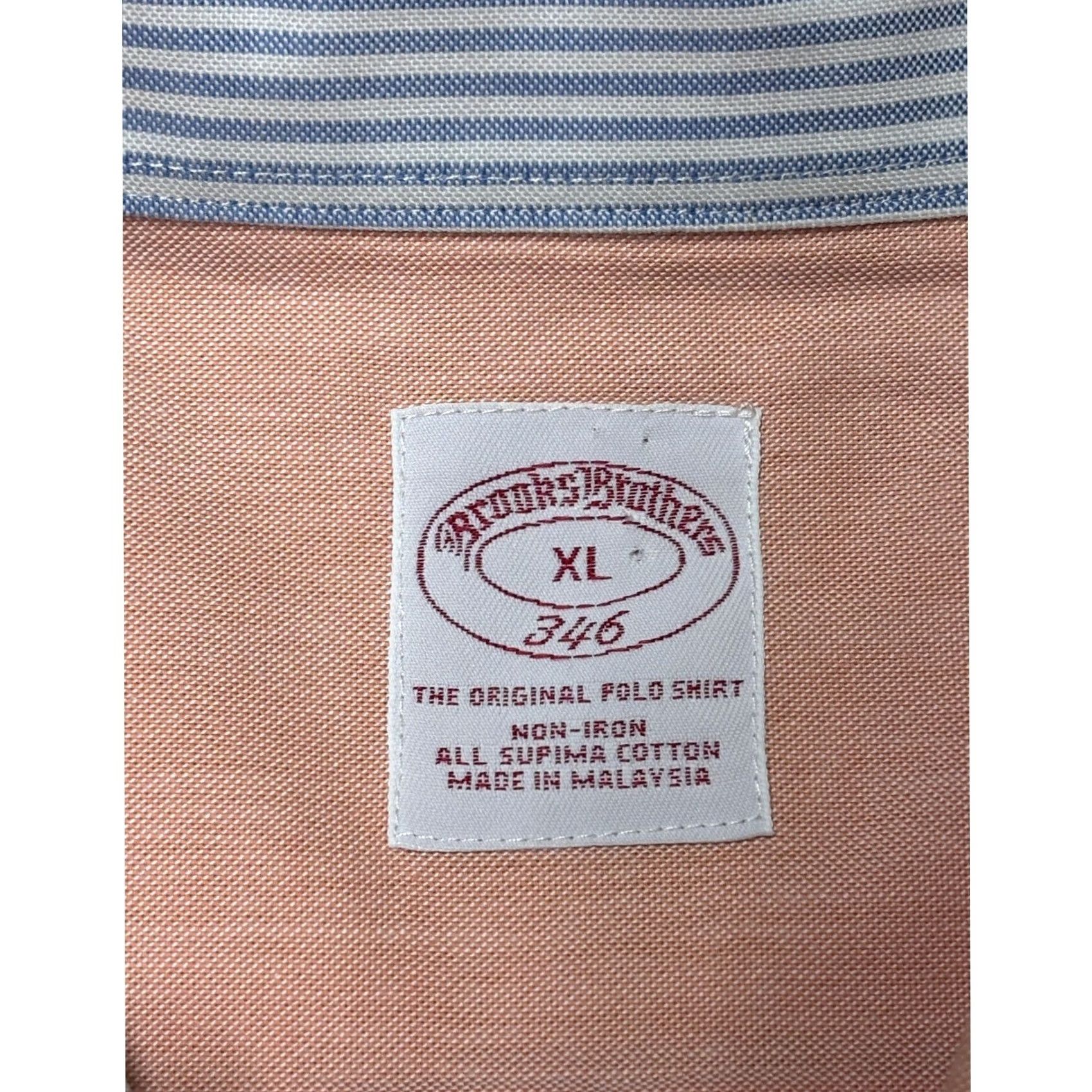 Brooks Brothers Brooks Brothers 346 Mens XL Peach Non-Iron Supima Cotton Button Down Shirt Size US XL / EU 56 / 4 - 4 Thumbnail