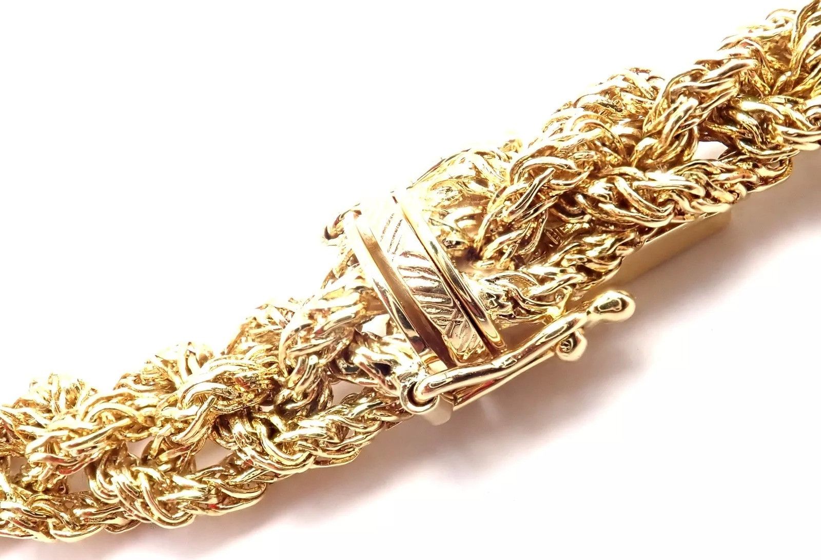 Tiffany & Co 18k Yellow Gold Basketweave Link Chain Necklace