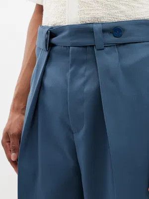 Jil Sander o1y1124 Pleated Wool Trouser in Blue Size US 32 / EU 48 - 3 Thumbnail