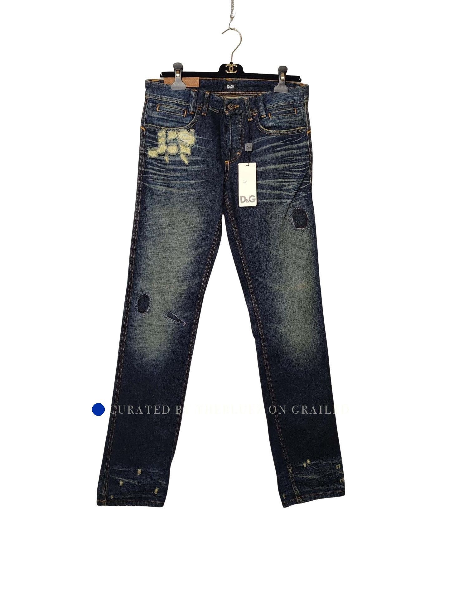 Dolce & Gabbana Blue Distressed Denim Jeans with Rips and Fading Size US 32 / EU 48 - 1 Thumbnail