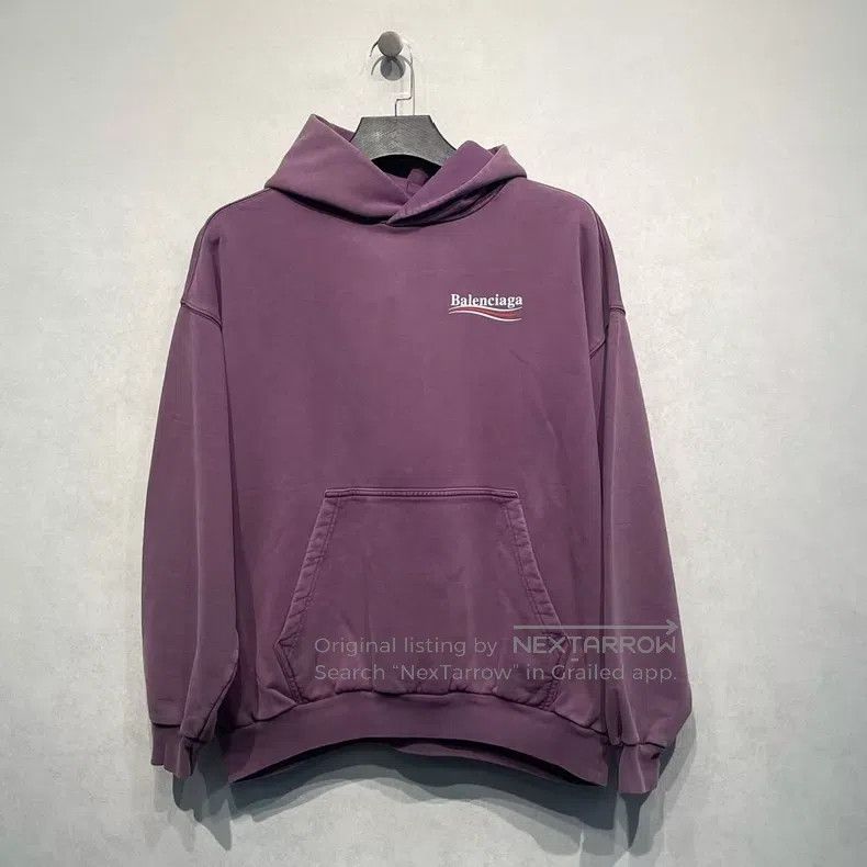 Balenciaga Balenciaga Wave Logo Printed Purple Hoodie Size US M / EU 48-50 / 2 - 1 Thumbnail