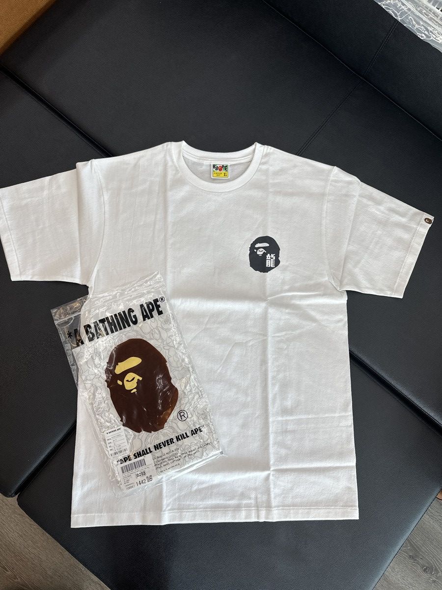 image of Bape “Year Of Dragon” Ape Face Tee in White, Men's (Size XL)