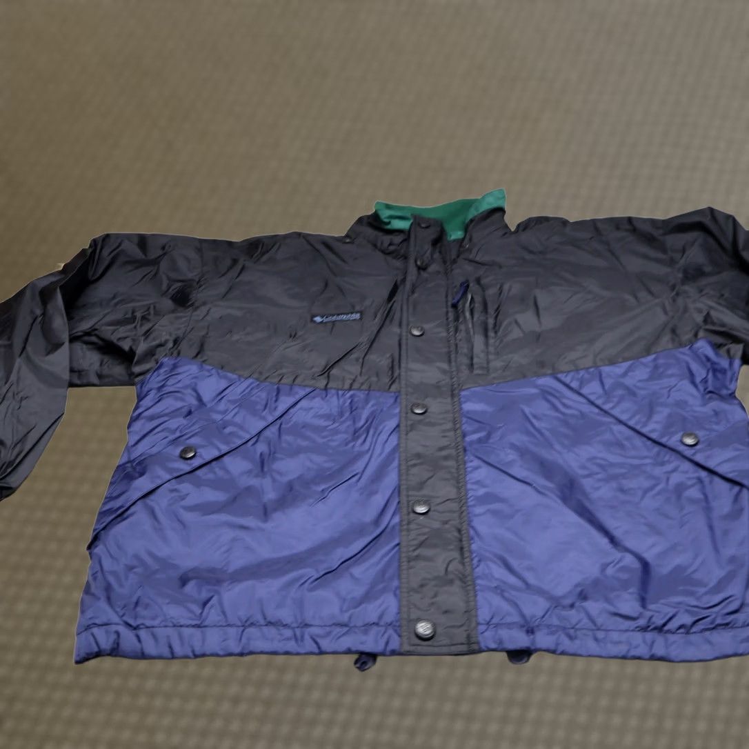 Rains VINTAGE Columbia Jacket Mens L Black Insulated Fleece Lined Wind Rain Outdoor VTG Size US L / EU 52-54 / 3 - 1 Thumbnail