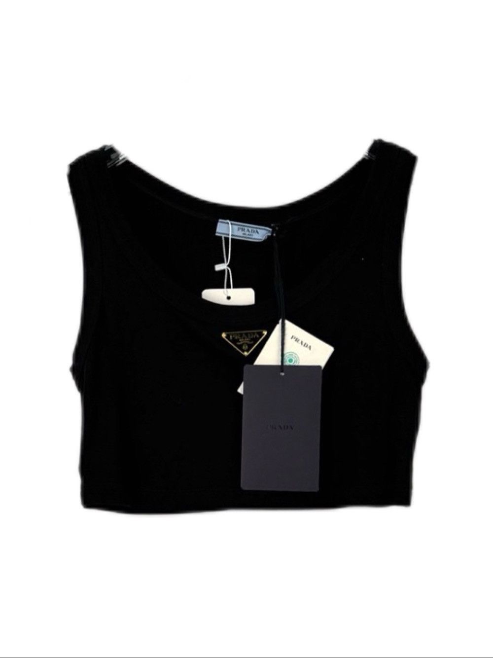 Prada Prada Logo Triangle Tank Crop Top Size 38 Size XS / US 0-2 / IT 36-38 - 1 Thumbnail