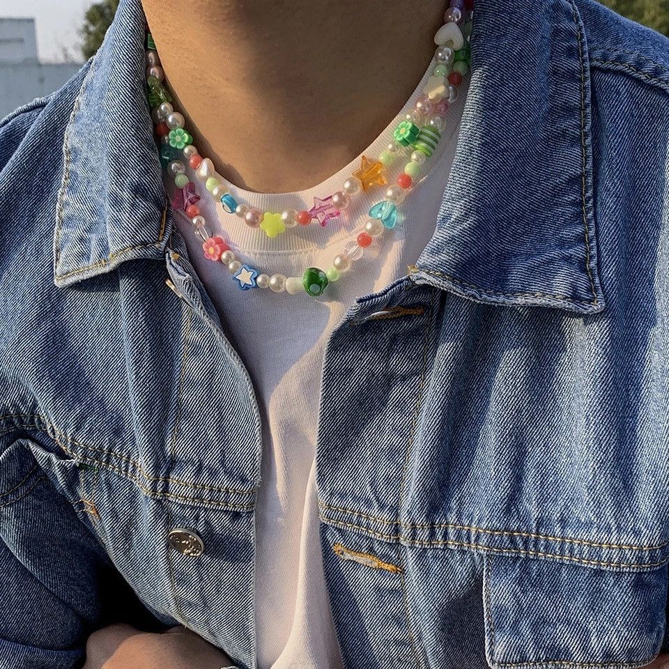 Japanese Brand × Jewelry Double Colorful Star Necklaces Chain Size ONE SIZE - 1 Thumbnail