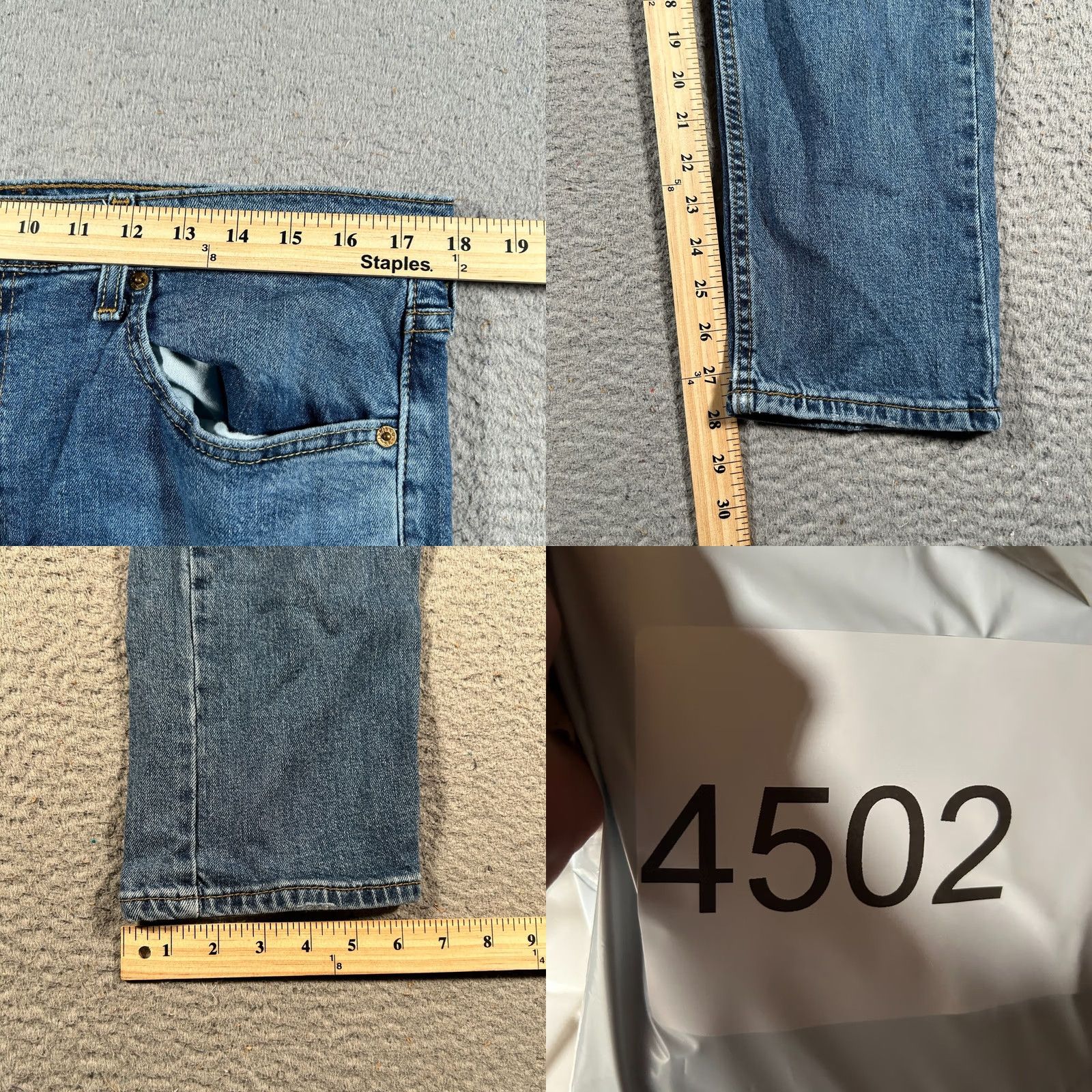 Levi's Levi's 512 Tapered Jeans Mens 36X28 Blue Denim Stretch Flex Slim Distressed Jeans Size US 36 / EU 52 - 8 Thumbnail