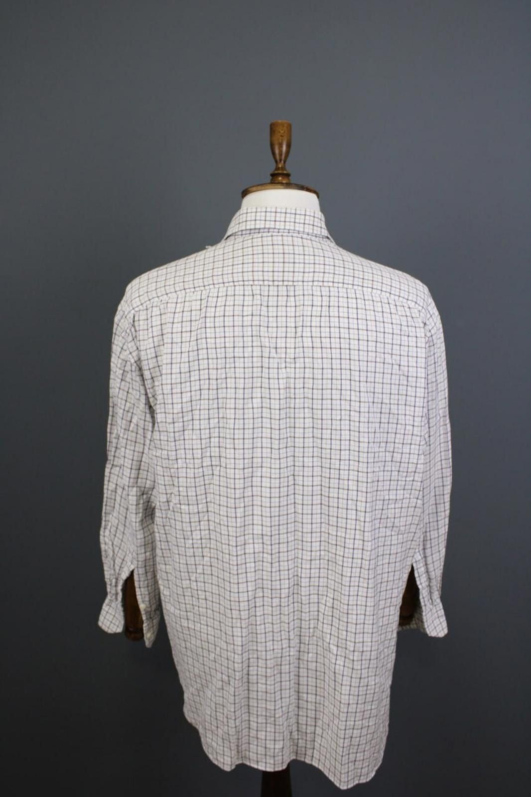 Luigi Borrelli Luigi Borrelli White Check Button Down Shirt Size 17 / 43 Size US M / EU 48-50 / 2 - 9 Thumbnail